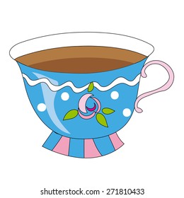 cup of black tea. Isolated on white background