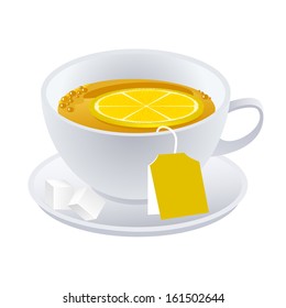 cup of black tea with lemon