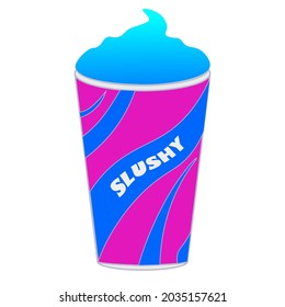a cup of blueberry slushy vector