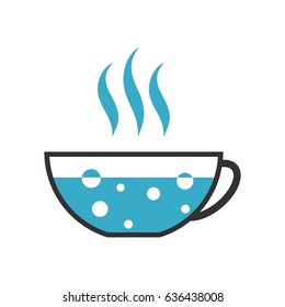 Cup With Boiling Water Icon Isolated On White Background