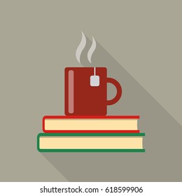 Cup and book vector illustration