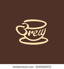 Cup Brew Wordmark logo icon vector