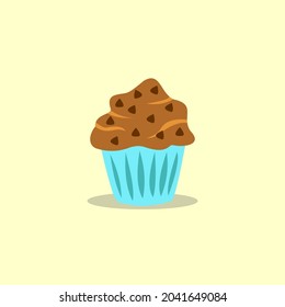 cup brown cake simple icon and cute