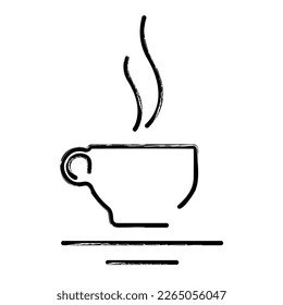 cup brush on white background, vector illustration.