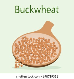 A cup of buckwheat to cook for the detox menu at the green background