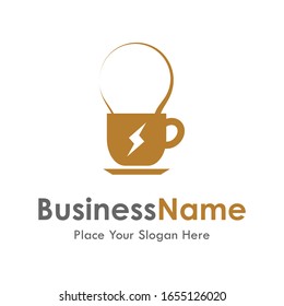 Cup bulb vector logo template. Suitable for business, food, drink and web