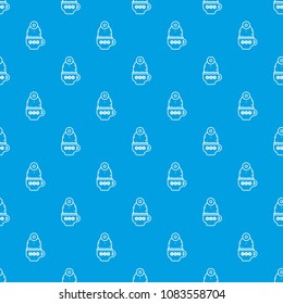 Cup cactus pattern vector seamless blue repeat for any use