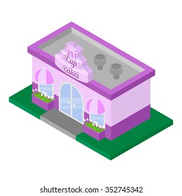Cup cake or bakery shop isometric design