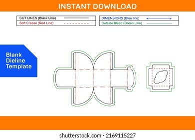 Cup Cake Box With Insert Folding Gift Box Dieline Template And 3D Box 