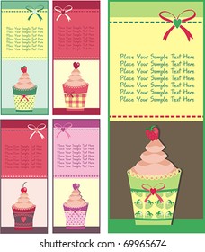 cup cake card set