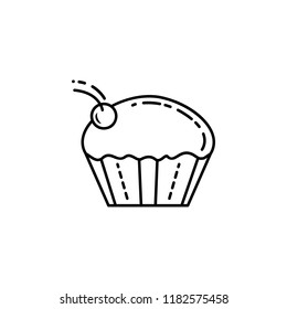 cup cake with cherry dusk style icon. Element of birthday party in dusk style icon for mobile concept and web apps. Thin line cup cake with cherry icon can be used for web