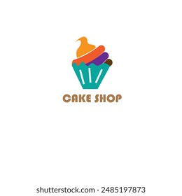 cup cake or confectionery logo or cake shop minimalist logo