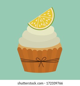 cup cake design over blue  background vector illustration  