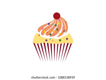 Cup cake dessert logo
