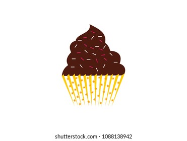 Cup cake dessert logo