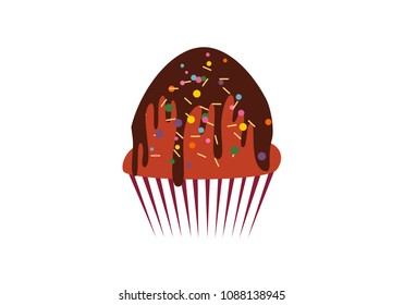 Cup cake dessert logo