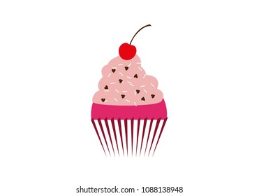 Cup cake dessert logo