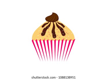 Cup cake dessert logo