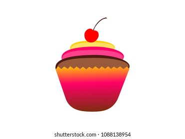 Cup cake dessert logo