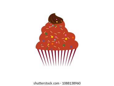 Cup cake dessert logo