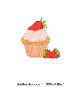 cup cake dessert strawberry