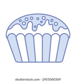 Cup Cake Dual tone colour vector icon which can easily modify or edit 