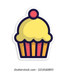 pastel de taza, vector estilo de dibujo de dibujos animados editable 