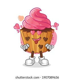 cup cake fallin love vector. cartoon character
