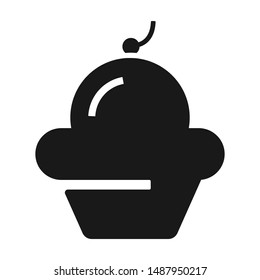 Cup cake flat vector icon