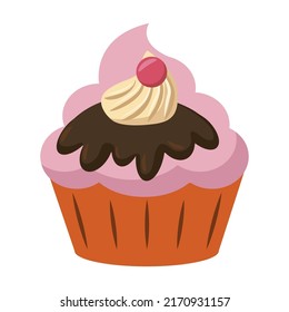 Cup cake Flat vector icon which can easily modify or edit 
