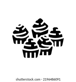 cup cake food dessert glyph icon vector. cup cake food dessert sign. isolated symbol illustration