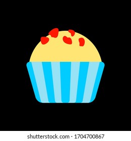 Cup cake food icon. Cupcake icons in two-dimensional image. Illustration of Cupcake in vector form.