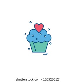 Cup cake icon design vector