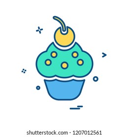 Cup cake icon design vector