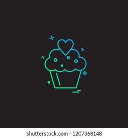 Cup cake icon design vector