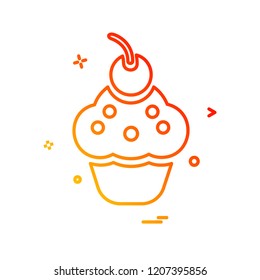 Cup cake icon design vector