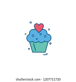 Cup cake icon design vector