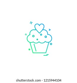 Cup cake icon design vector