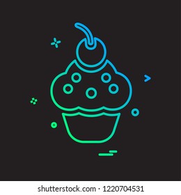 Cup cake icon design vector