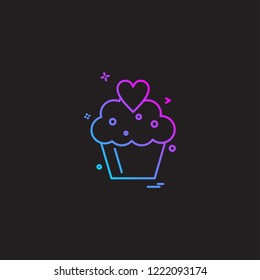 Cup cake icon design vector