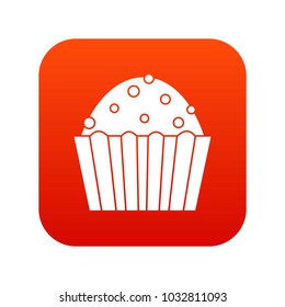 Cup cake icon digital red for any design isolated on white vector illustration