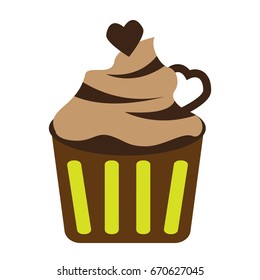 cup cake icon flat color