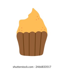 Cup cake icon. Flat style food vector