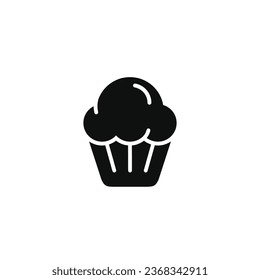 Cup cake icon isolated on white background