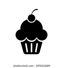 Cup Cake Icon Isolated Vector