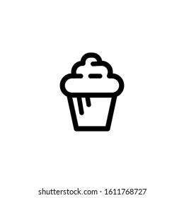Cup cake icon. Line design template