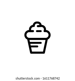 Cup cake icon. Line design template