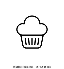 Design do logotipo do ícone do bolo da xícara. Sinal e símbolo do bolo da xícara