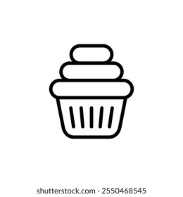 Cup cake icon logo design. Cup cake sign and symbol
