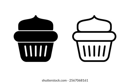 Cup cake icon logo design. Cup cake sign and symbol
